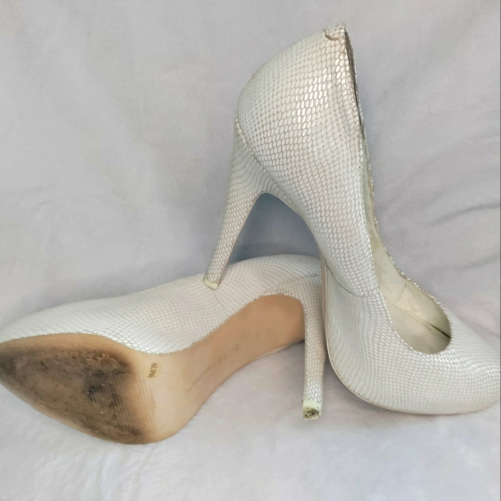 Ladies white platform heels